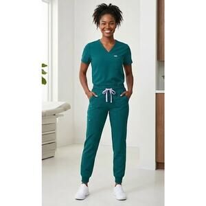 FIGS Hydrogreen Zamora Jogger Scrub Pants 4XLP Petite Lilac Drawstring